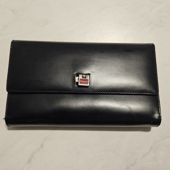 Authentic Black Salvatore Ferragamo Long Wallet - Picture 3 of 13